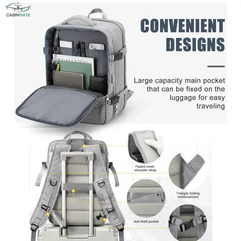 Sac à Dos Cabine Avion 45x36x20 - Voyager Smart