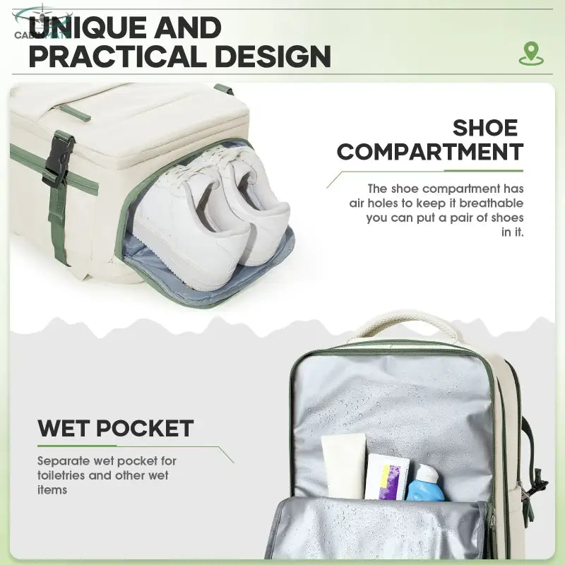 Sac à Dos de Voyage Cabine pour Homme Beige