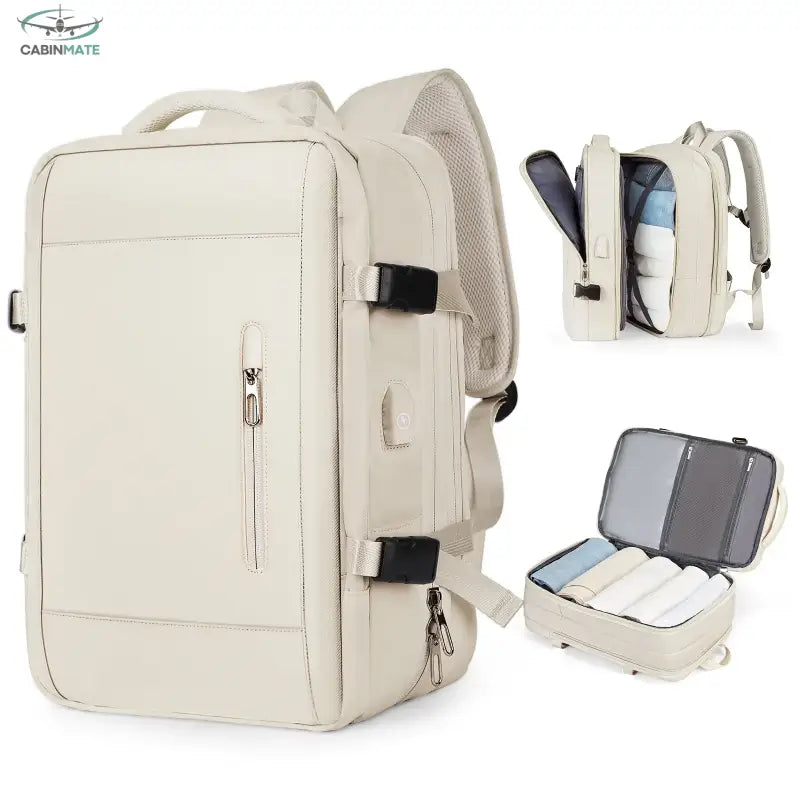 Sac à Dos de Voyage en Cabine 45x36x20 Beige