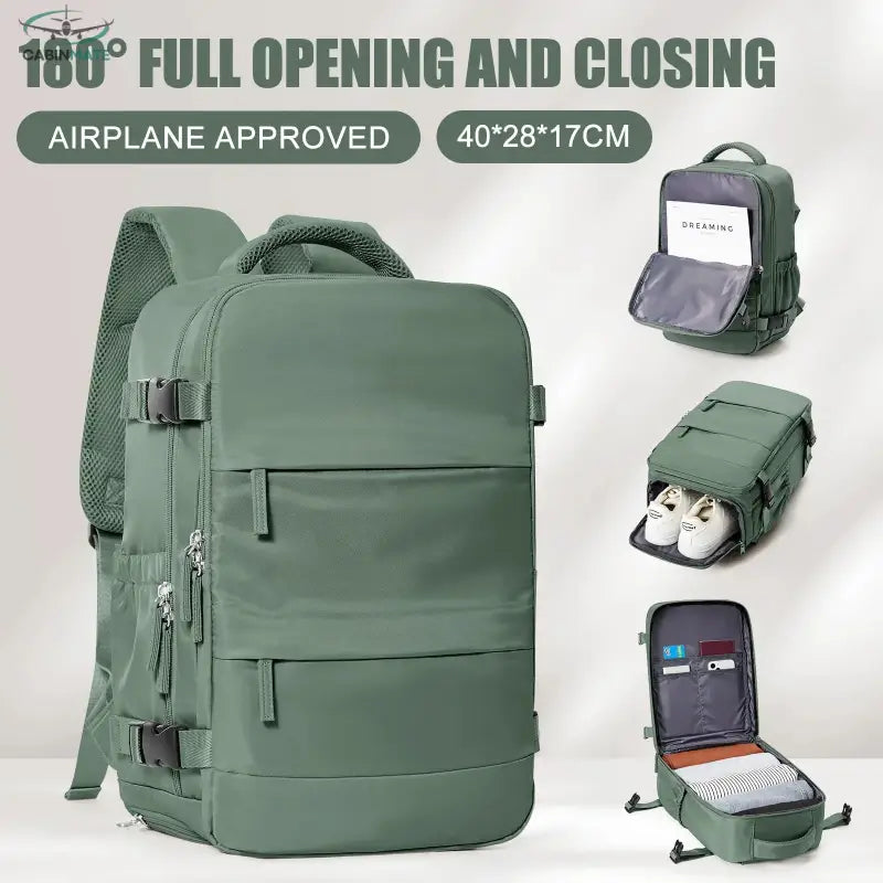 Sac de Voyage Cabine 40x30x20 - Parfait Compagnon de Voyage Vert
