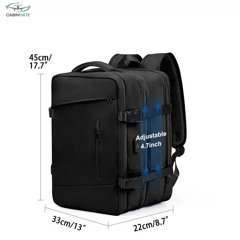 Sac de Voyage Cabine 45x36x20 - Édition Voyage & Co. Noir