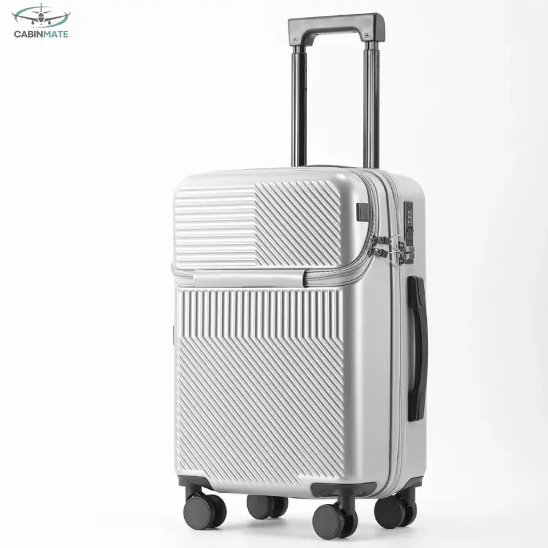 Valise Cabine Taille 55x35x25 - Voyager avec Style Argent