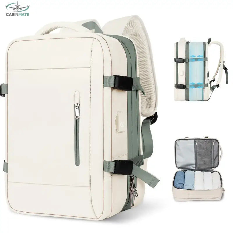 Sac a Dos Bagage Cabine - Taille Standard 45x32x12 Beige