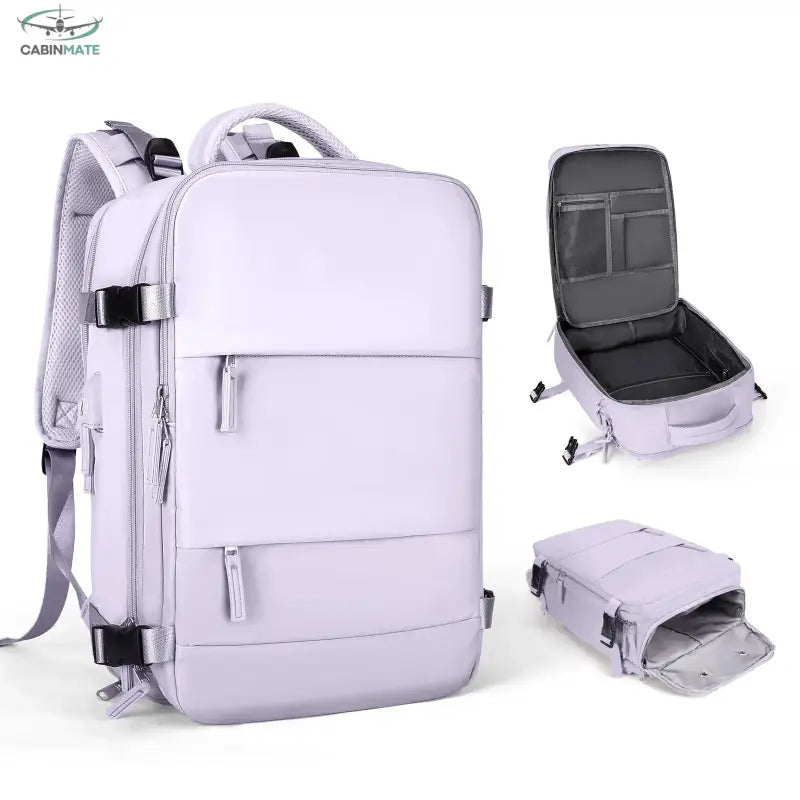 Sac à Dos de Cabine Avion avec Port USB Mauve