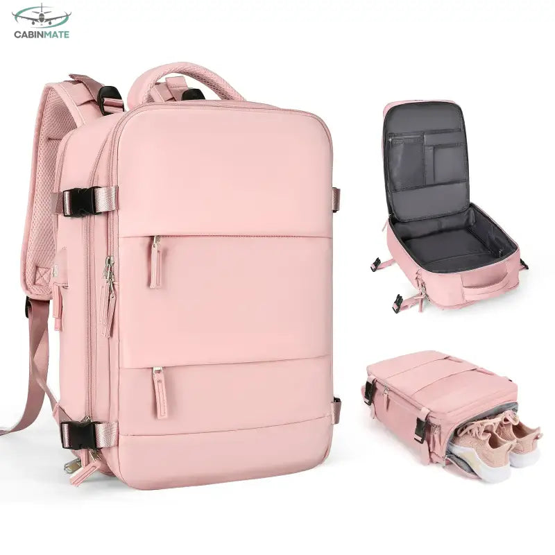 Sac à Dos de Cabine Avion avec Port USB Rose