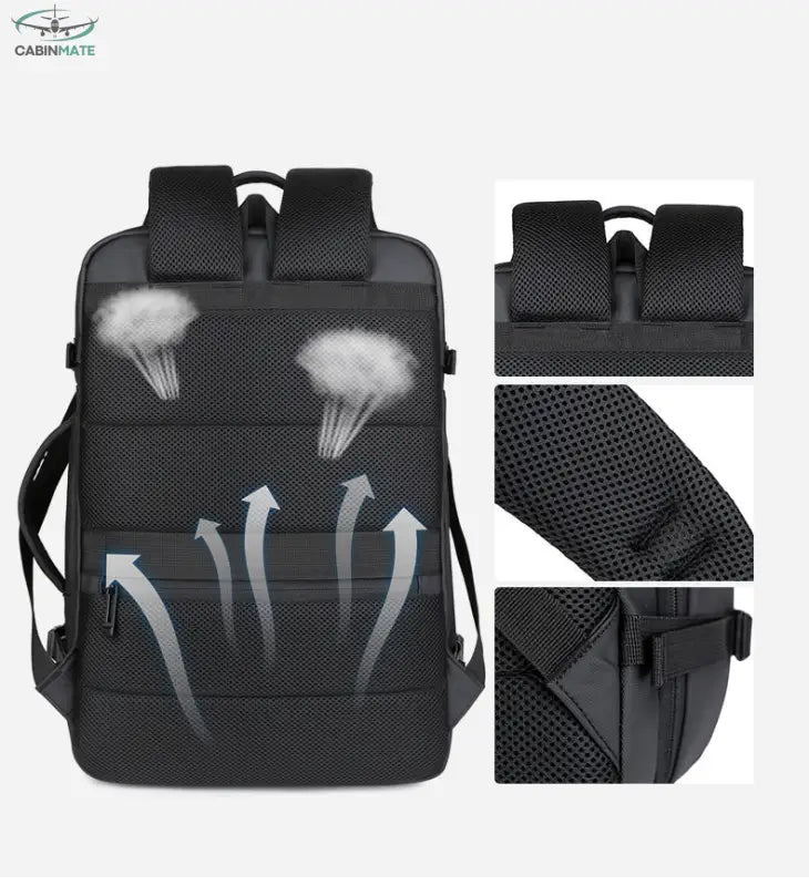 Sac à Dos de Voyage Cabine Avion. Noir