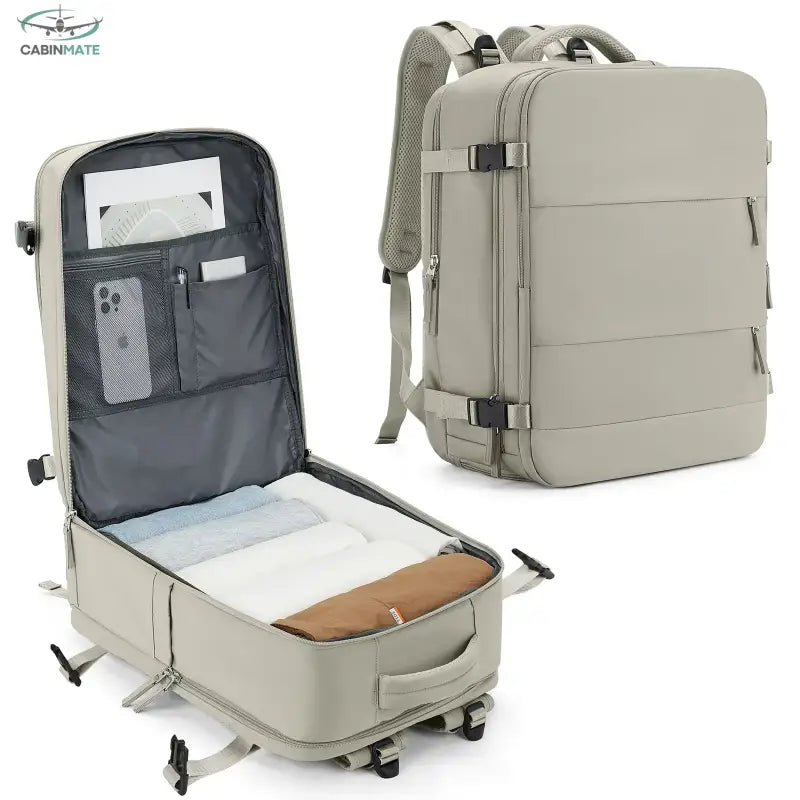 Sac Cabine Avion 40x20x25 - Voyagez en Toute Sérénité Beige