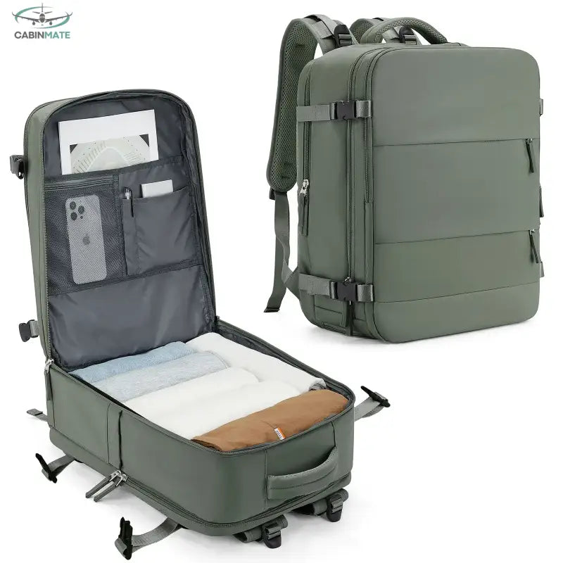 Sac Cabine Avion 40x20x25 - Voyagez en Toute Sérénité Vert