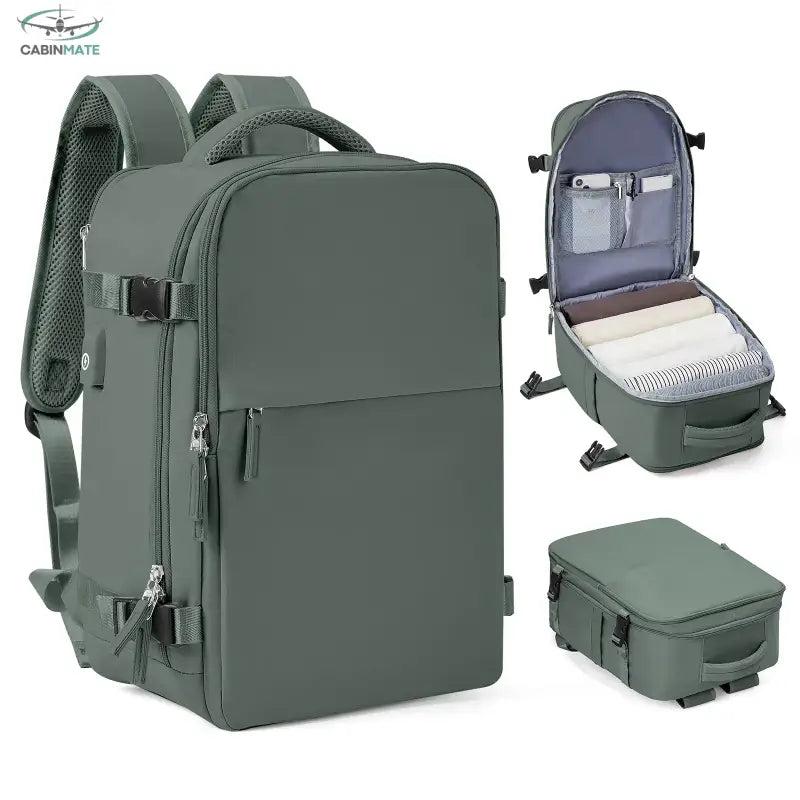 Sac de Voyage Cabine 40x20x25 - Édition Voyageurs Vert